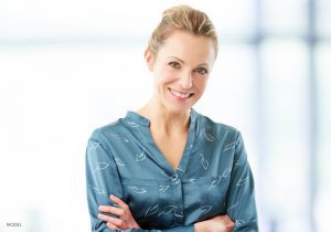 Woman blue shirt 300x210